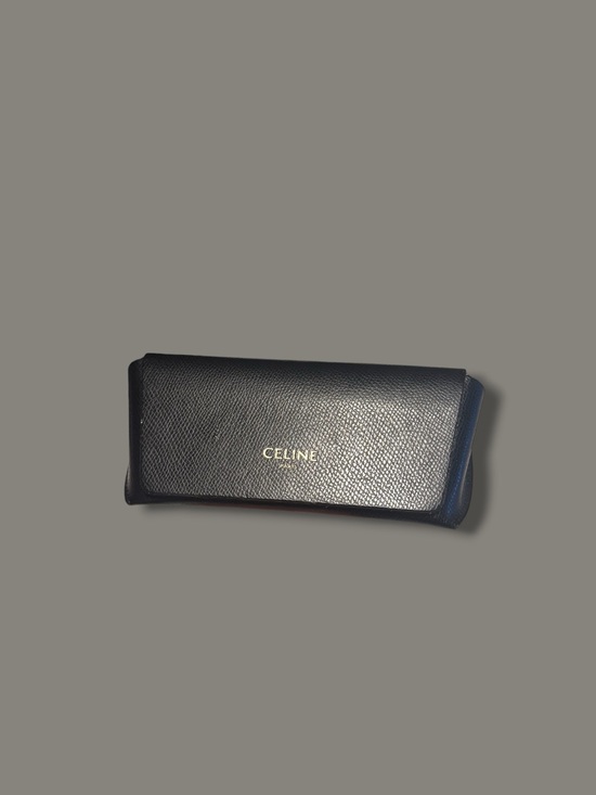 Celine Handbags - Celine Black Textured Leather Sunglasses Case with Logo
